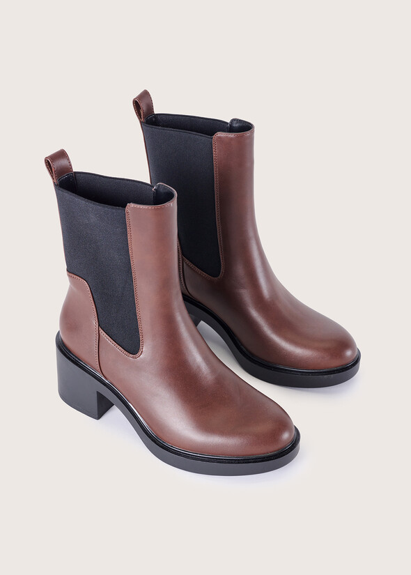 Semilla eco-leather ankle boots NERO BLACKMARRONE EQUADOR Woman null