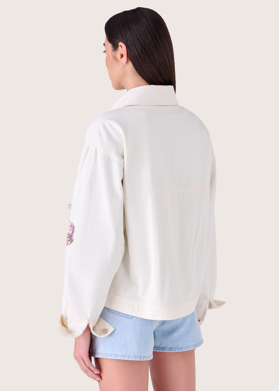 Gens 100% cotton oversized jacket BIANCO Woman , image number 3