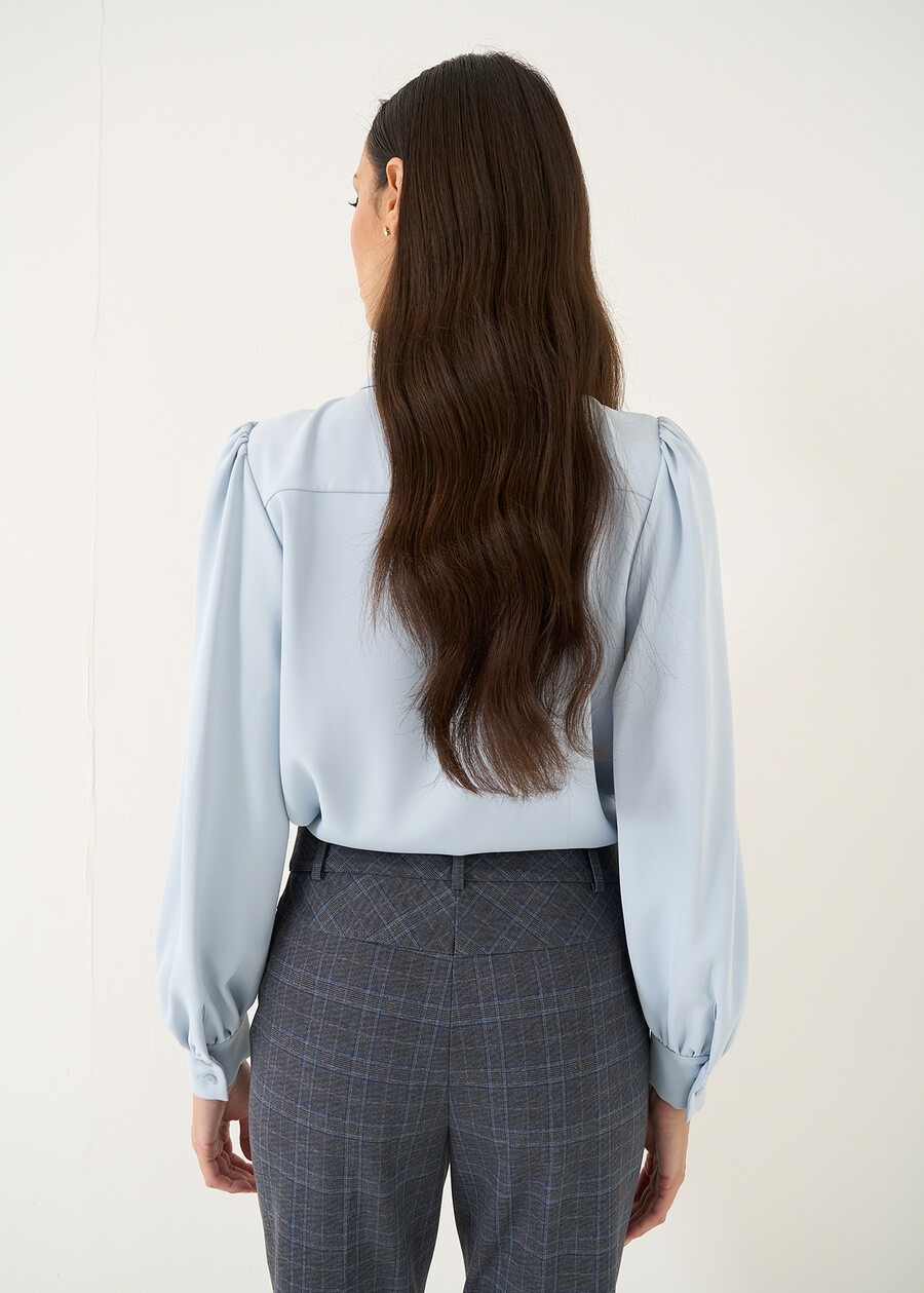 Carol classic blouse with ruching AZZURO AZZURRO Woman , image number 5