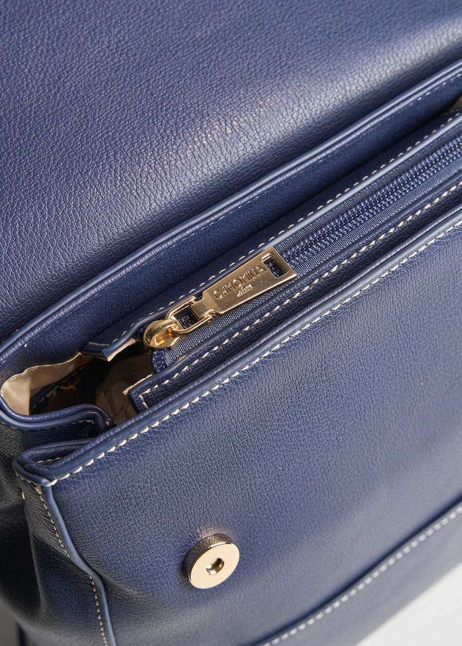 Balou deer-print faux leather backpack BIANCO WHITEAZZURO AZZURROBLU Woman , image number 3