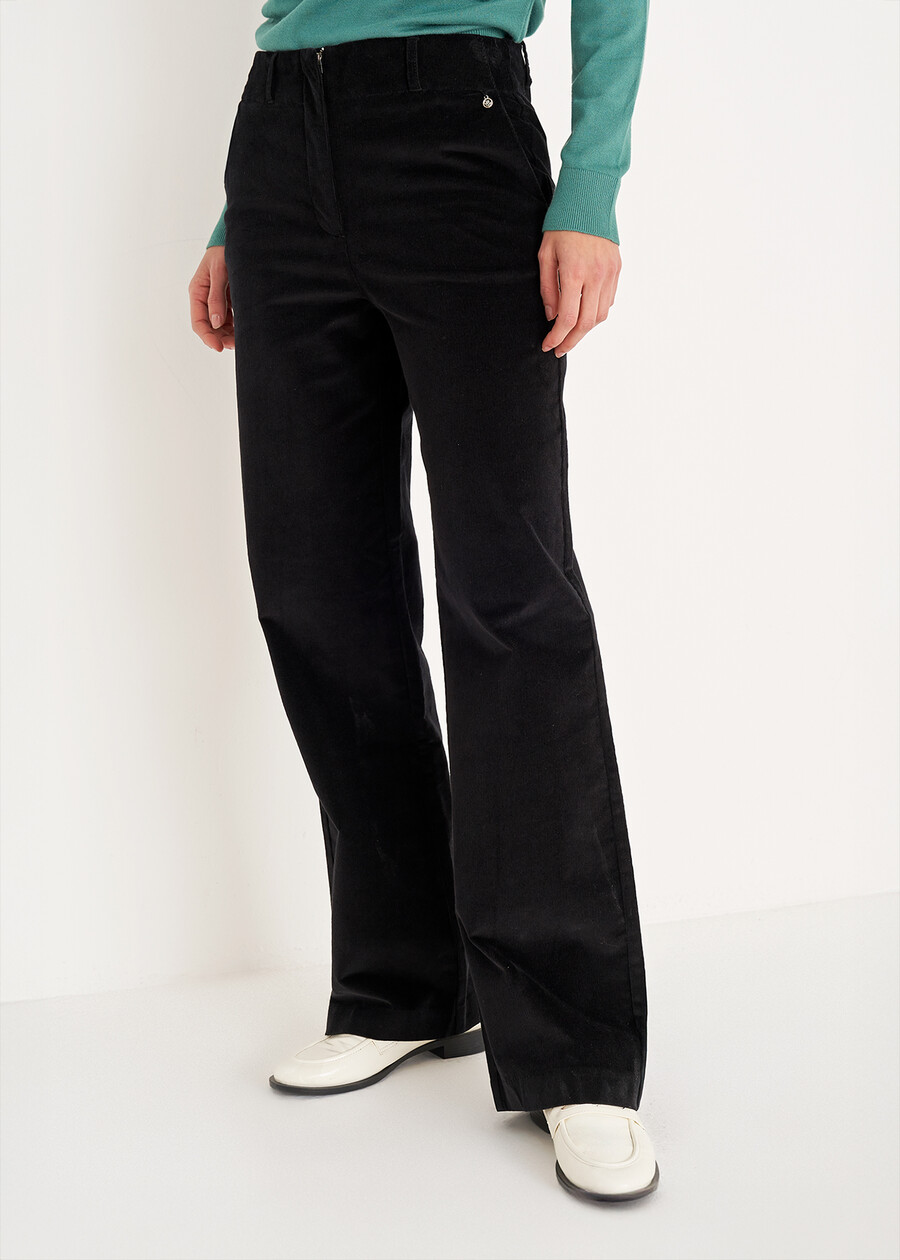 Pantalone Giorgia in velluto di cotone GRIGIO TORTORANERO BLACK Donna , immagine n. 2