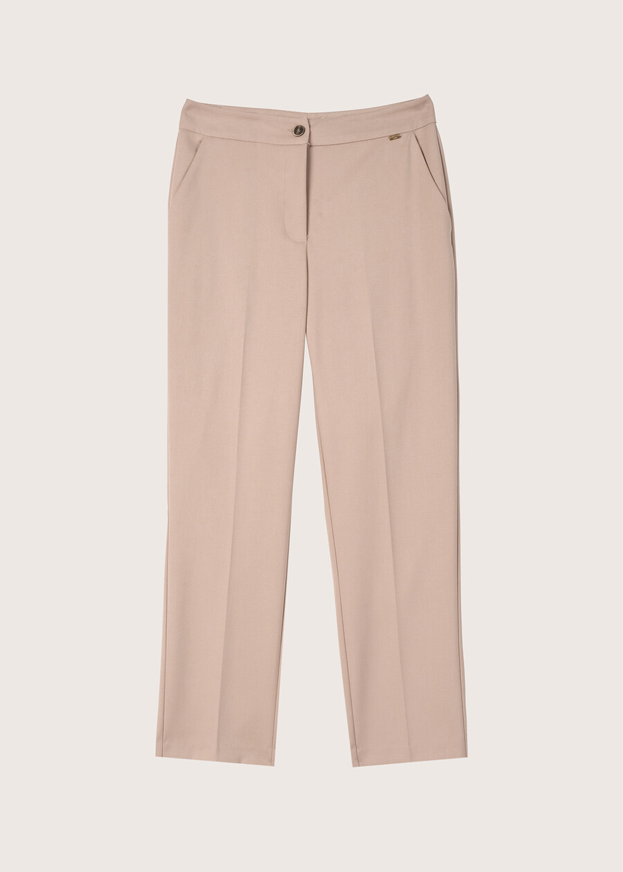 Alice polyviscose trousers BEIGE CAMMELLOGRIGIO MEDIUM GREY Woman , image number 7