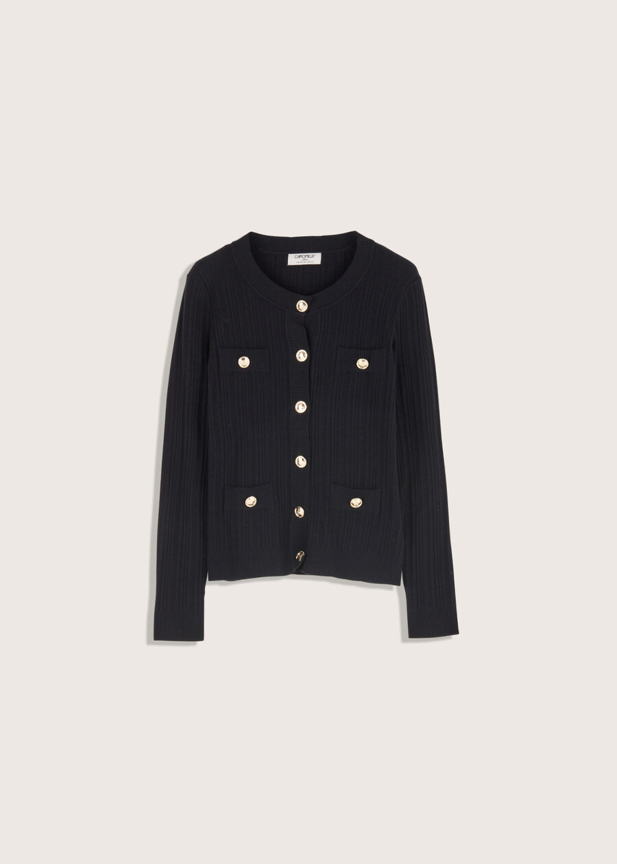 Clem round neck cardigan NERO BLACK Woman , image number 4