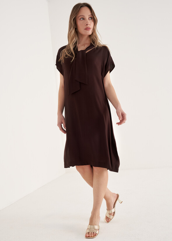 Angie 100% Viscose Dress MARRONE JAVA Woman null