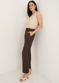 Alice-E linen e viscose trousers BLUMARRONE JAVABIANCO WHITEBLUE TURCHESE Woman image number 3