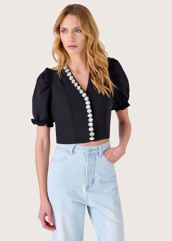 Camicia Carey con cristalli NERO Donna null