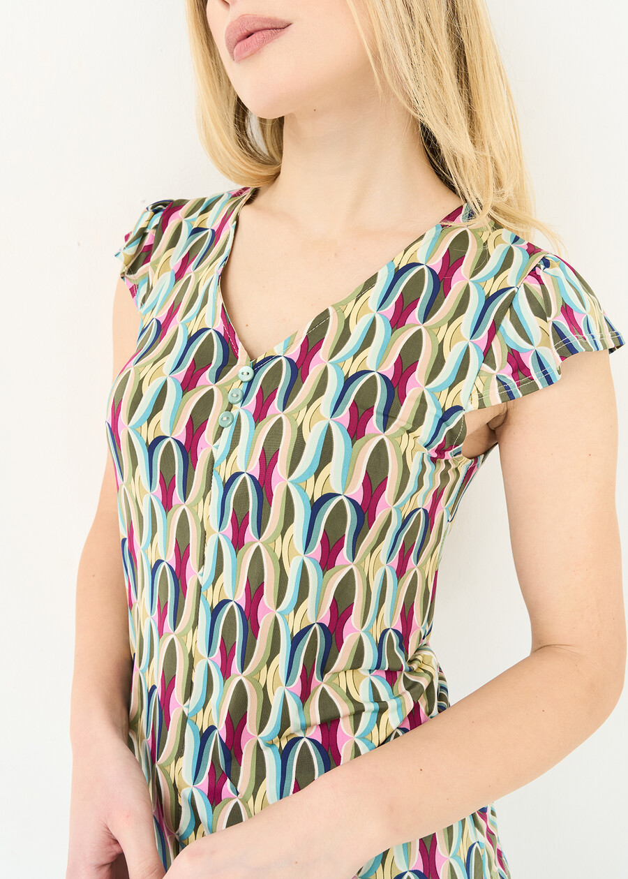 Sirena optical print T-shirt VERDE Woman , image number 2