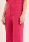 Giorgia-O linen blend trousers BLUROSABIANCO WHITEROSA FUCSIA Woman image number 4