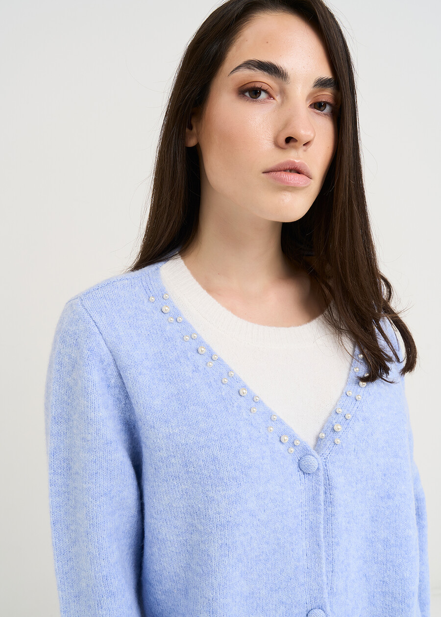 Mayra double layer sweater beads CELESTE FIORDALISO Woman , image number 2