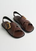 Siria genuine leather sandal MARRONE Woman image number 2