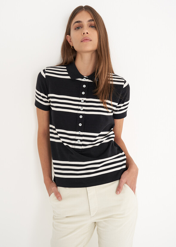 Polo Piquet in cotone pettinato NERO BLACK Donna null
