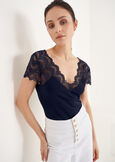 Sailor lace-effect t-shirt BLUVIOLA MELANZANA Woman image number 1