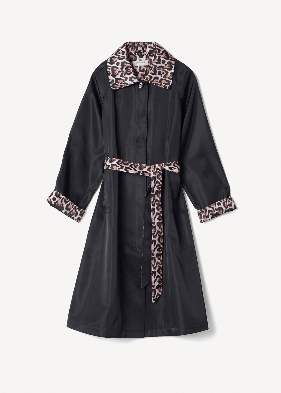 Thom trench coat with animal-print details NERO BLACK Woman , image number 6