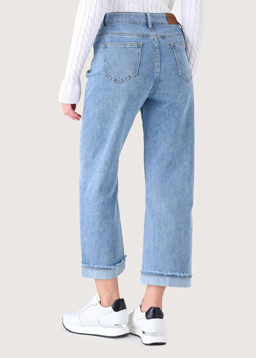Sara denim cotton trousers DENIM Woman , image number 5
