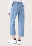 Sara denim cotton trousers DENIM Woman image number 5