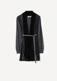 Cardigan Caren in filo con cinta BEIGE LIGHT BEIGENERO BLACK Donna immagine n. 6