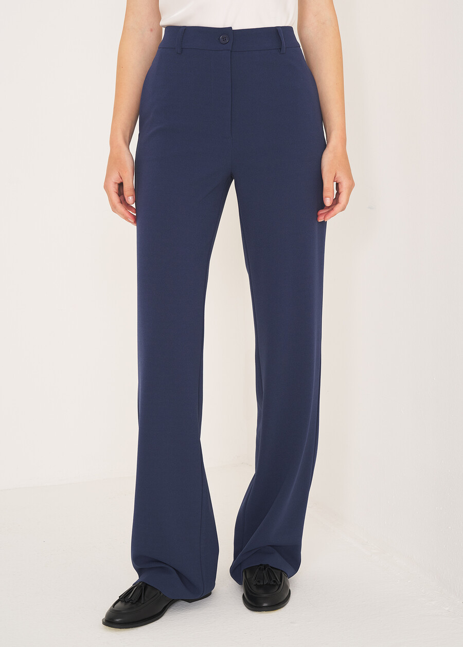 Pantalone Giorgia-F in screppino BLU MIDNIGHTVIOLA VINACCIA Donna , immagine n. 2