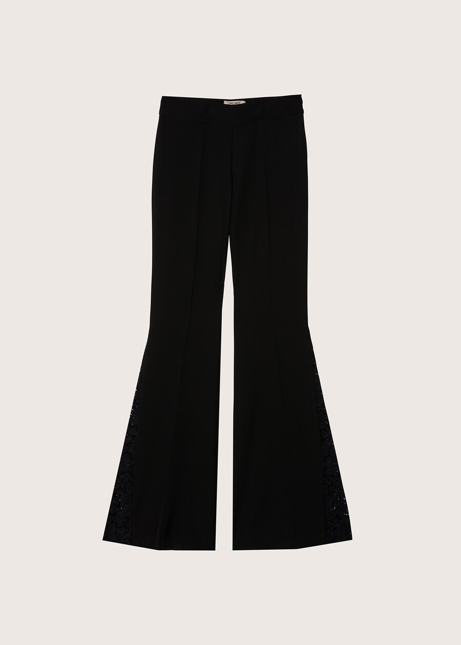 Victoria cady and lace trousers ROSA FUCSIANERO BLACK Woman , image number 5