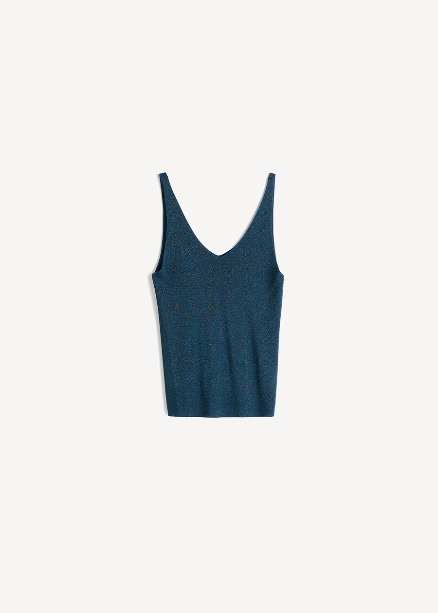 Top Thinker in maglia lurex AZZURO AZZURRO Donna , immagine n. 4