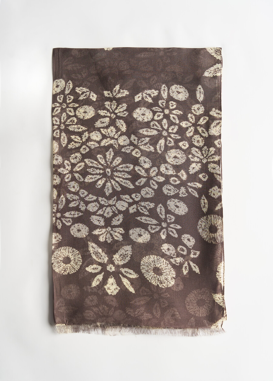 Sciarpa Sibyl con fiori stilizzati MARRONEBLU Donna , immagine n. 2