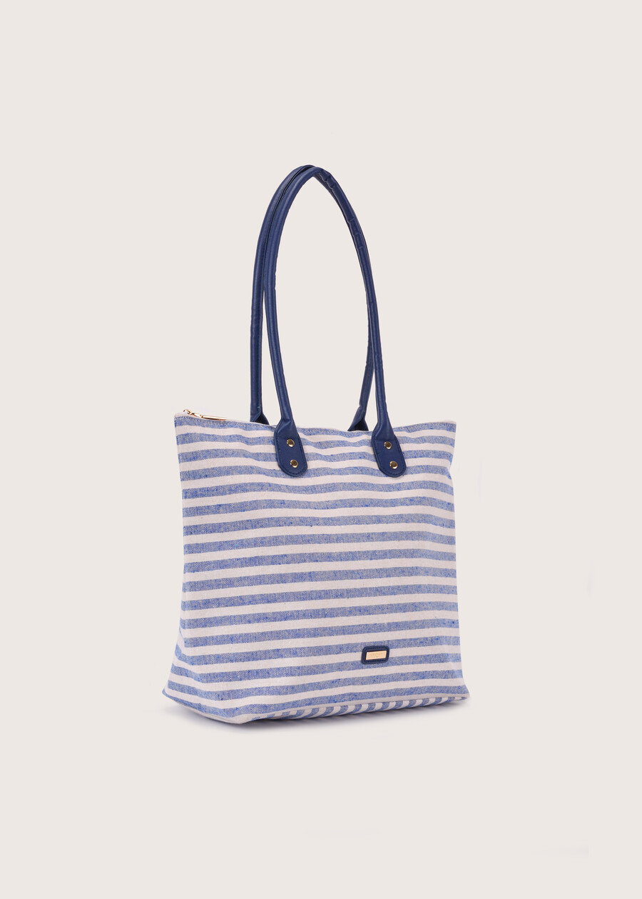 Briz eco-leather shopping bag BLU ELETTRICONEROROSSO LIPSTICKBEIGE SAFARI Woman , image number 1