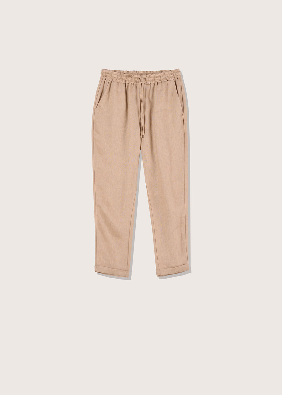 Pantalone Pierce 100% lino MARRONE TABACCO Donna , immagine n. 6
