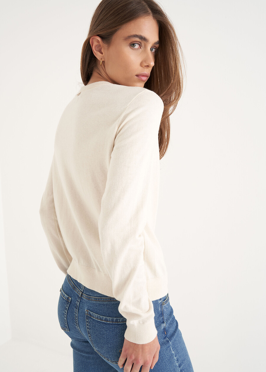 Cassel cotton and silk cardigan BLUBIANCO BURRO Woman , image number 3