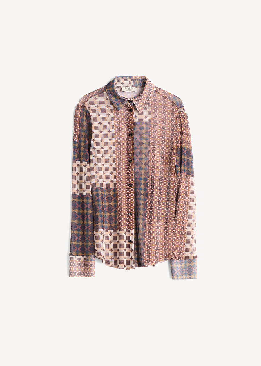 Camicia Calyd in mesh stampata GRIGIO TORTORA Donna , immagine n. 4