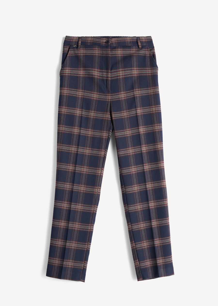 Alice check print slim-fit trousers BLU BLUE Woman , image number 5