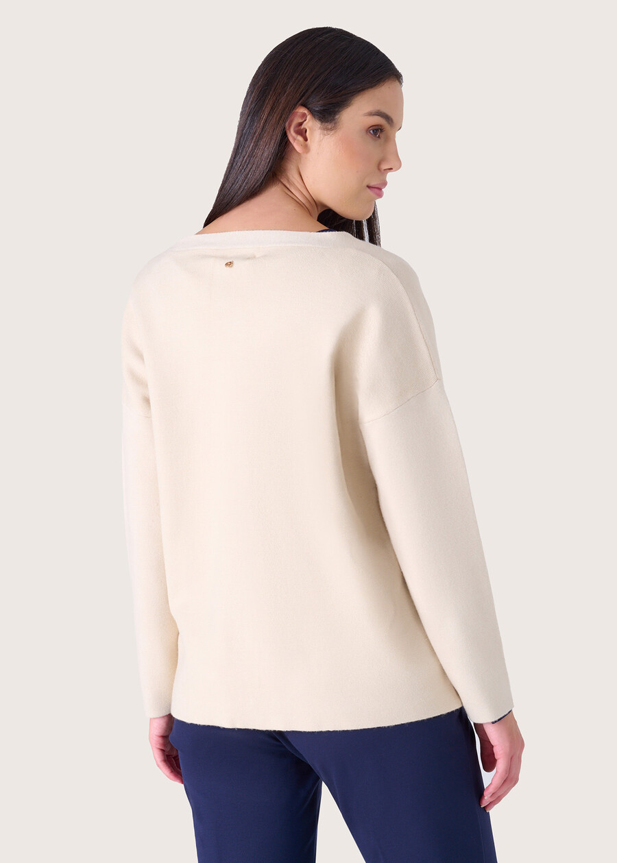 Cardigan Charles con scollo a V BEIGE LANA Donna , immagine n. 3
