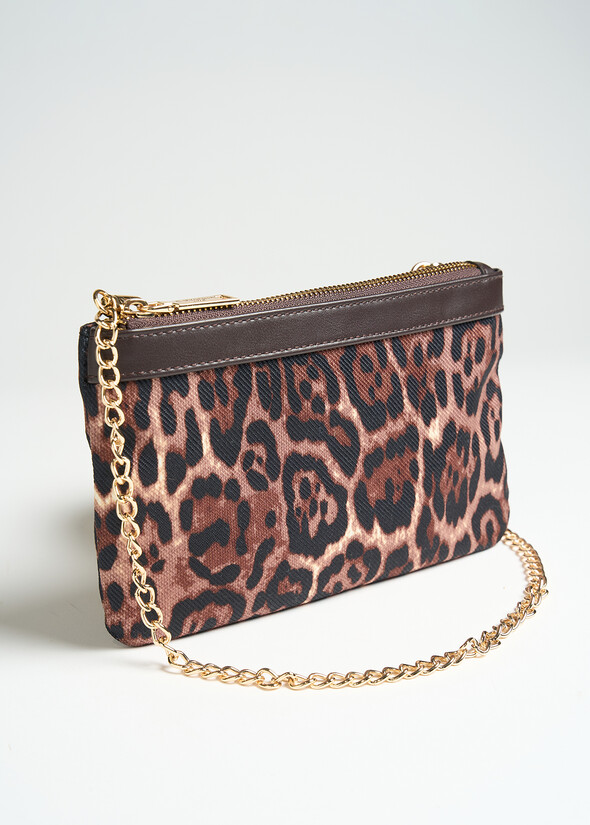 Borsa Tonga animalier leopardata MARRONE Donna null