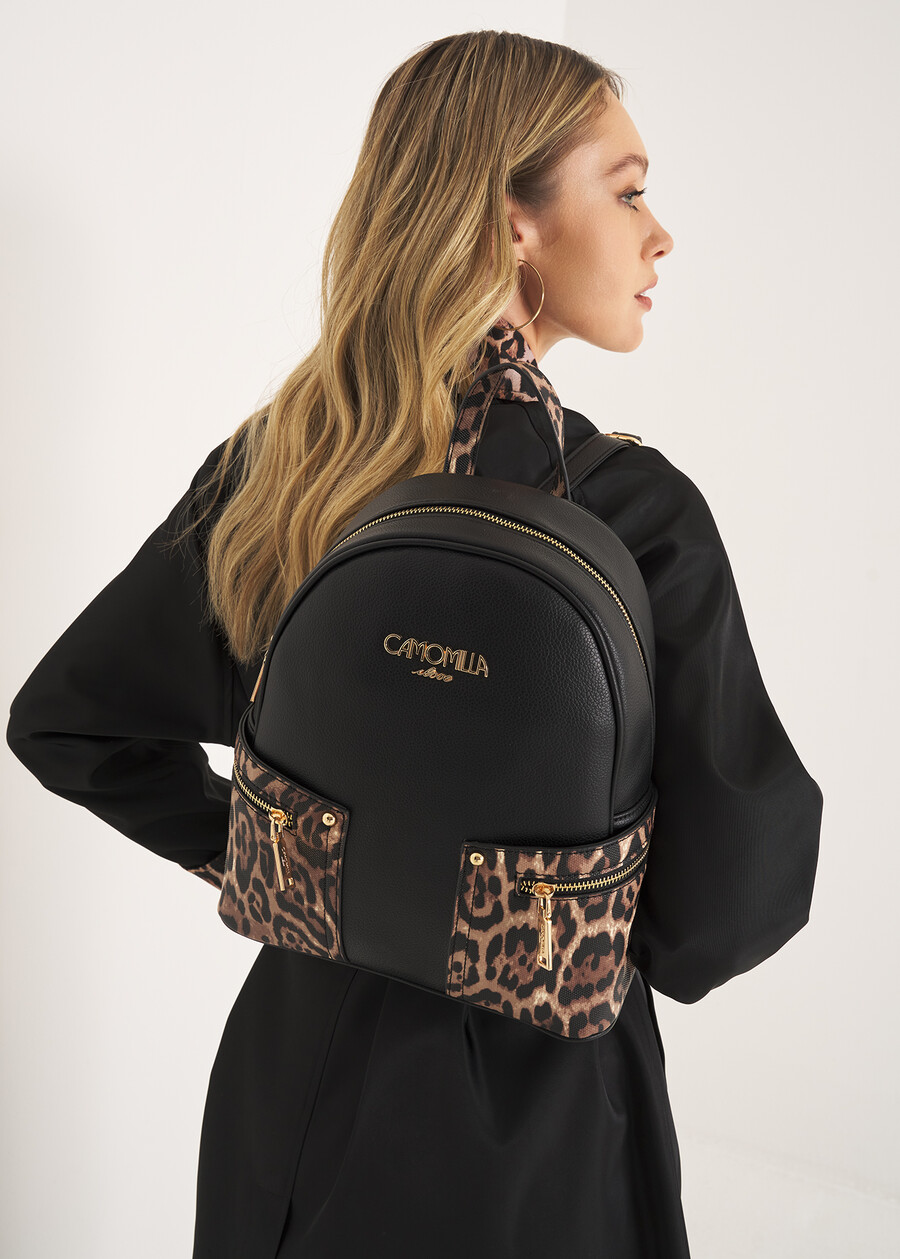 Zaino Betta stampa leopardata NERO BLACK Donna , immagine n. 1
