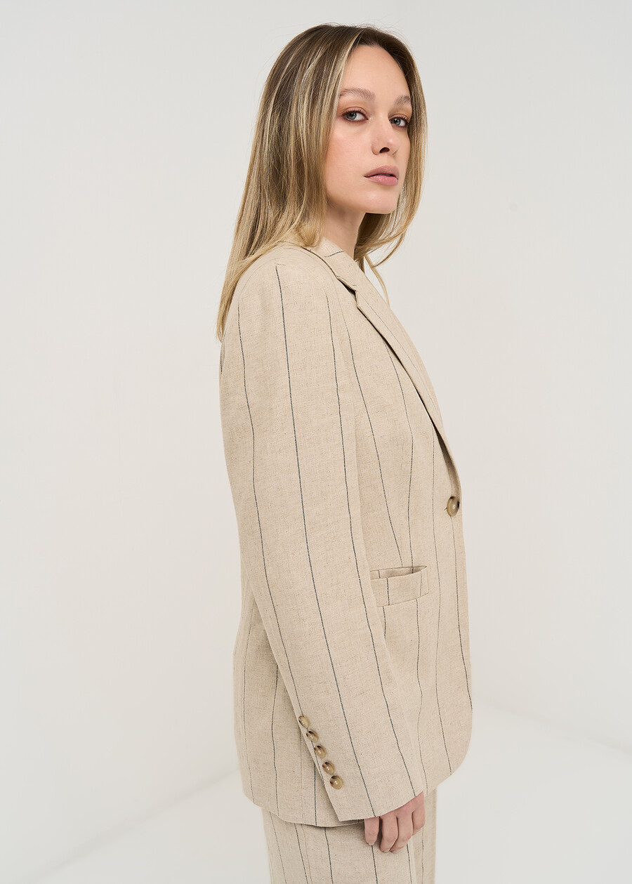 Geky single-breasted jacket MARRONEMABKS Woman , image number 2