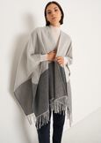 Mantella Maika bicolor con frange GRIGIO LIGHT GREY Donna immagine n. 2