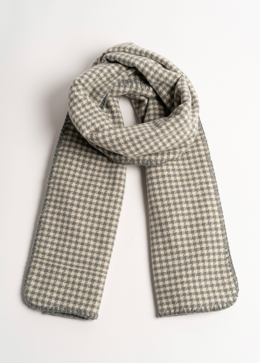 Sherry pied de poule patterned scarf GRIGIO GREY Woman , image number 2