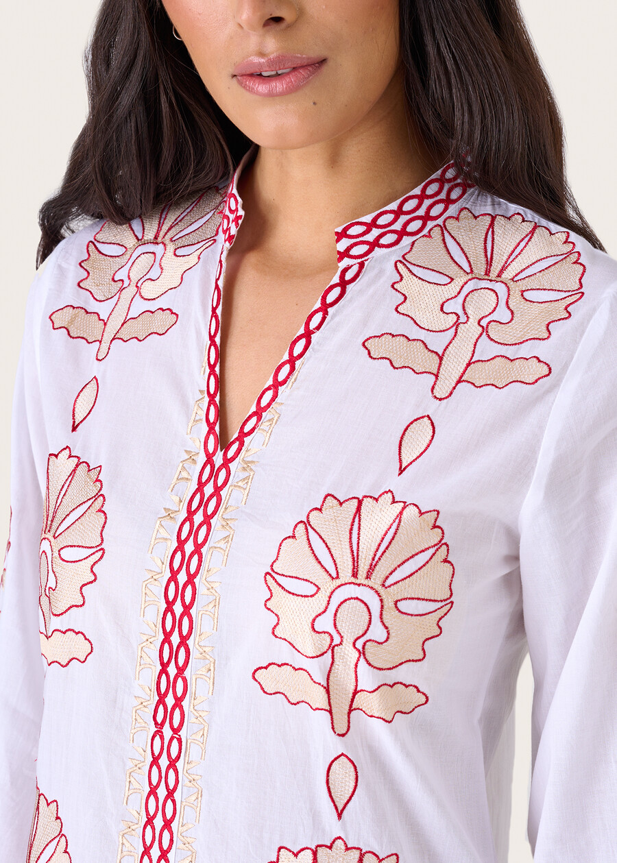 Alma 100% cotton tunic dress BIANCO Woman , image number 2