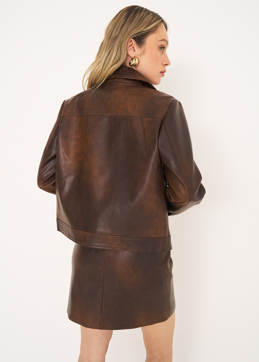 Giubbino Gracy in ecopelle MARRONE CARAMELLO Donna , immagine n. 4