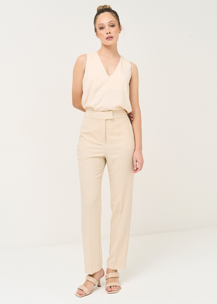 Pantaloni Alba a gamba larga in cady ARANCIONEBEIGE Donna , immagine n. 2