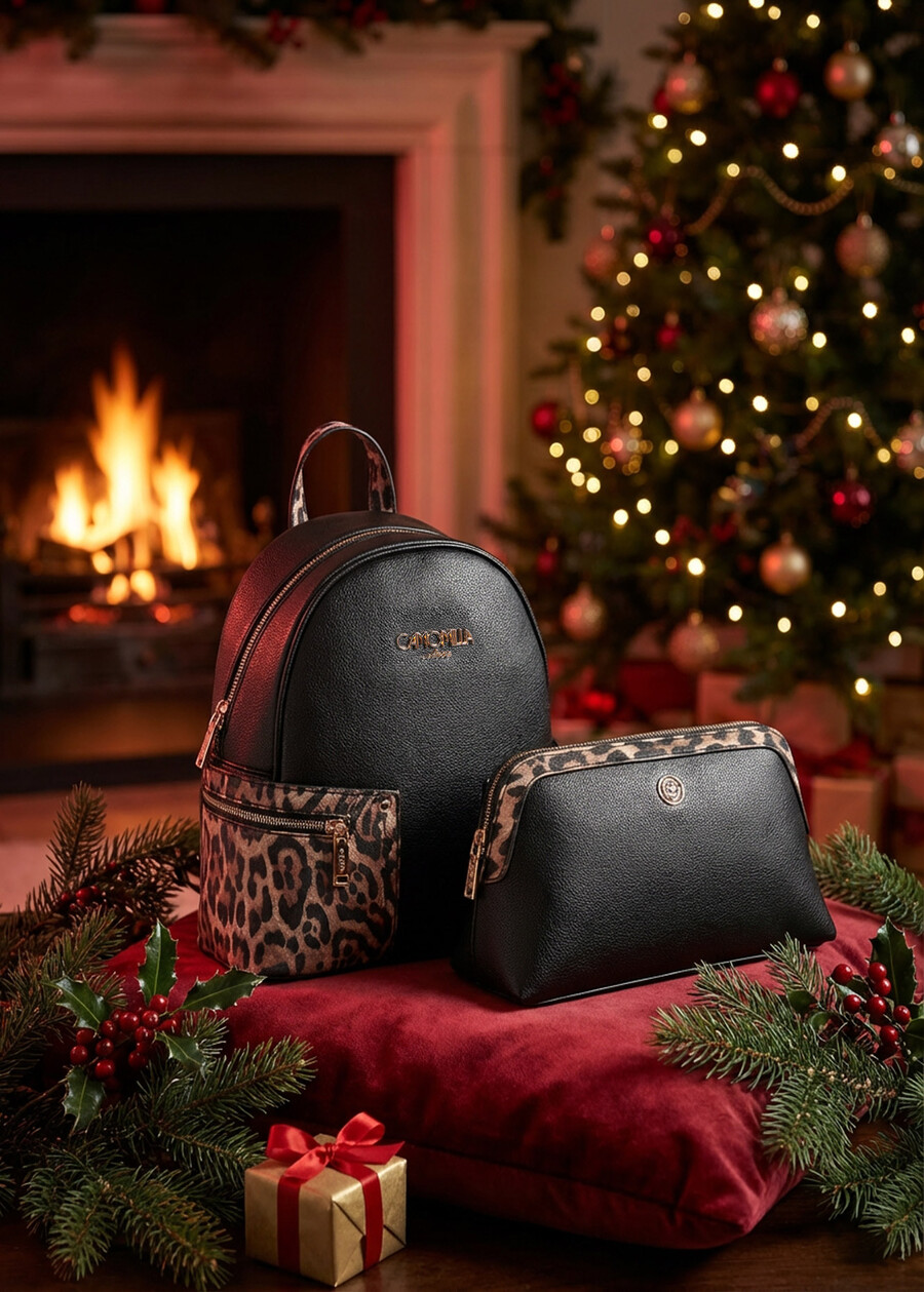 Gift Idea – Deer-Print Backpack e Animalier-Detail NERO BLACK Woman , image number 1