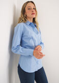 Camicia Alessia-D basic cotone BIANCO WHITEBLU CELESTE Donna immagine n. 1
