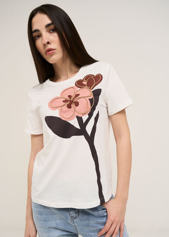 T-shirt Sonia con applicazioni BIANCO WHITE Donna null