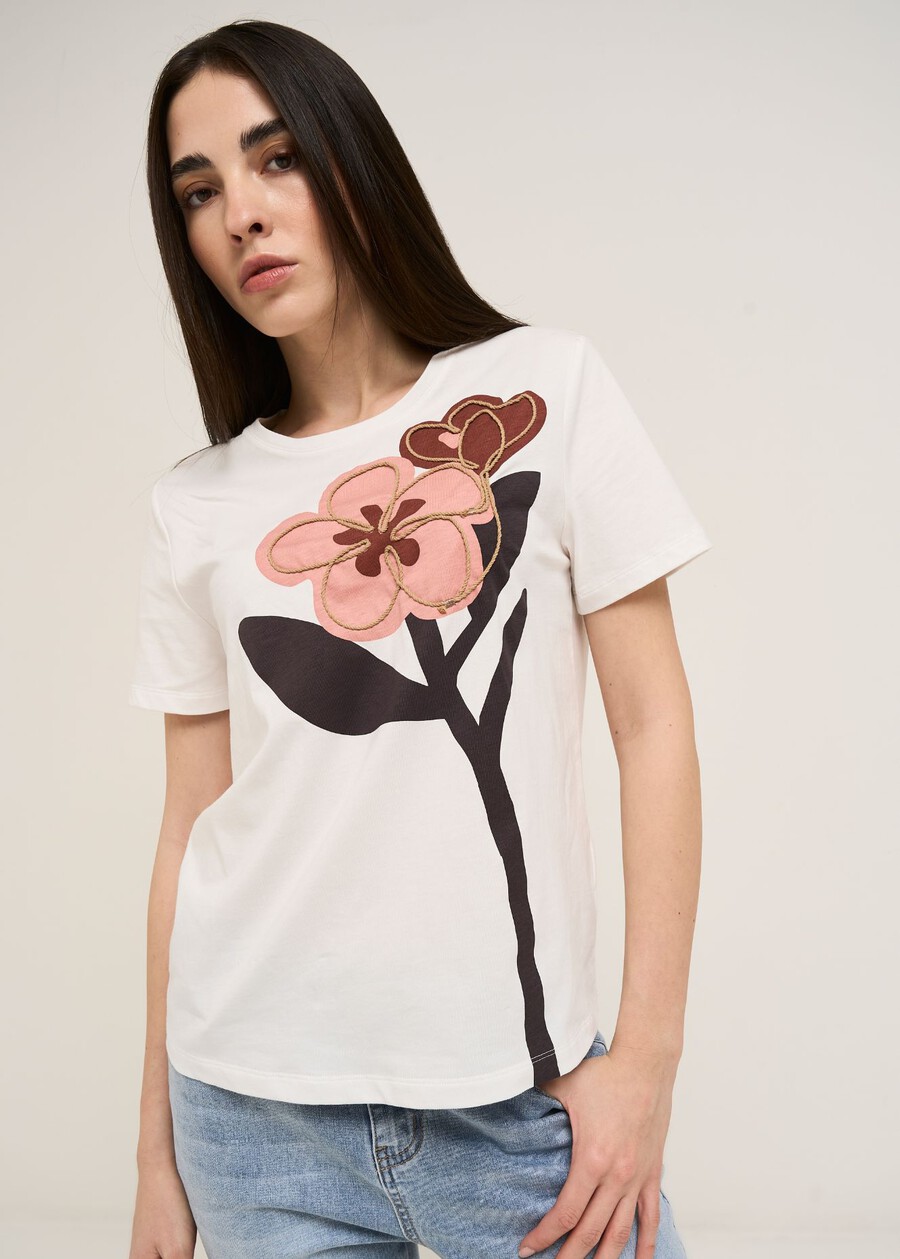 Sonia T-shirt with applications BIANCO WHITE Woman , image number 1
