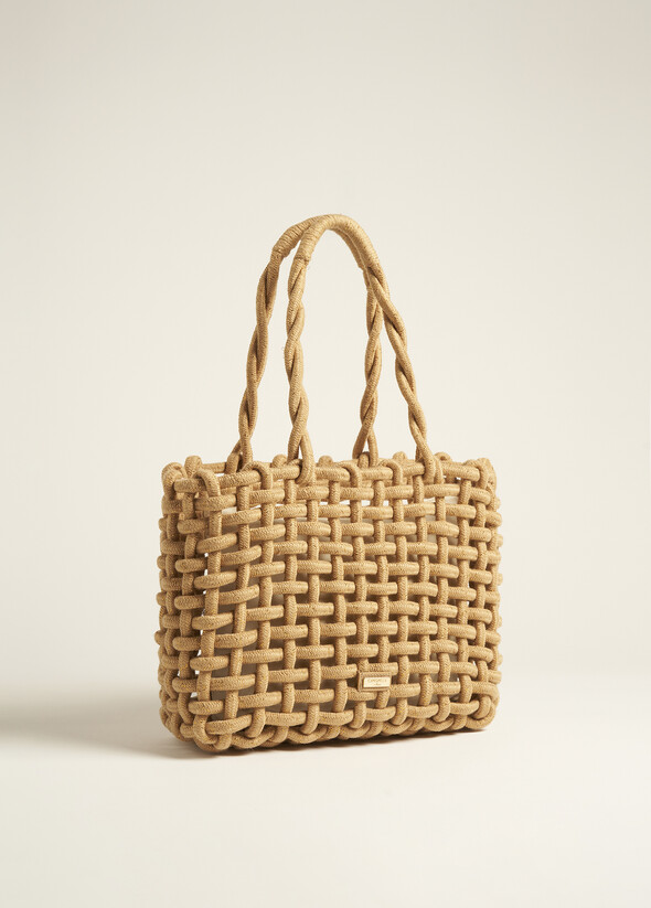 Borsa Besta In Corda Intrecciata BEIGE CAMEL Donna null