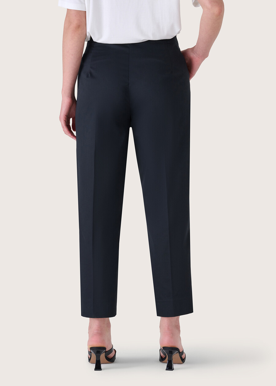 Alice cotton blend trousers BIANCO WHITEBLUE OLTREMARE NERO BLACK Woman , image number 4