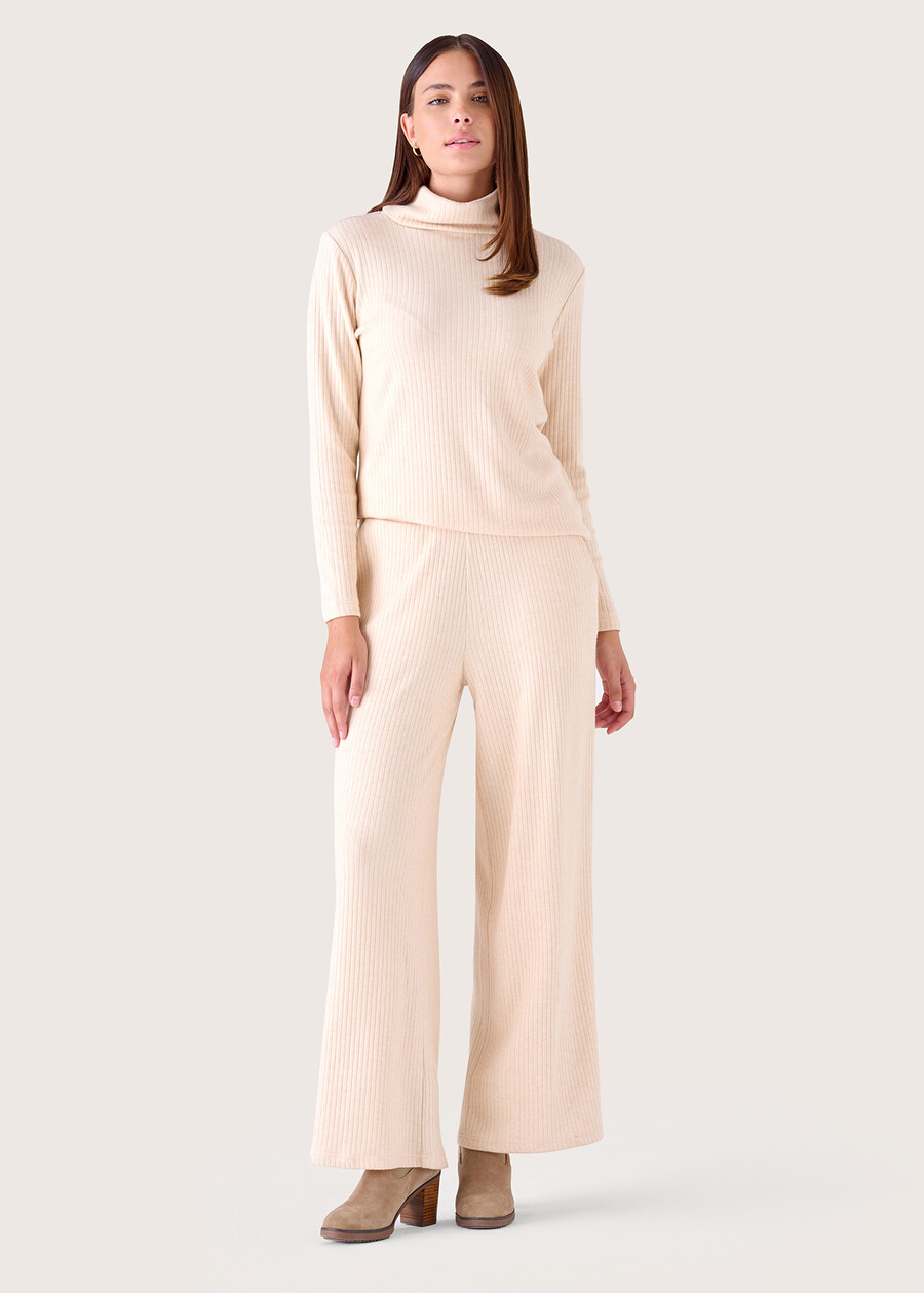 Piapia ribbed trousers BEIGE CREAM Woman , image number 1