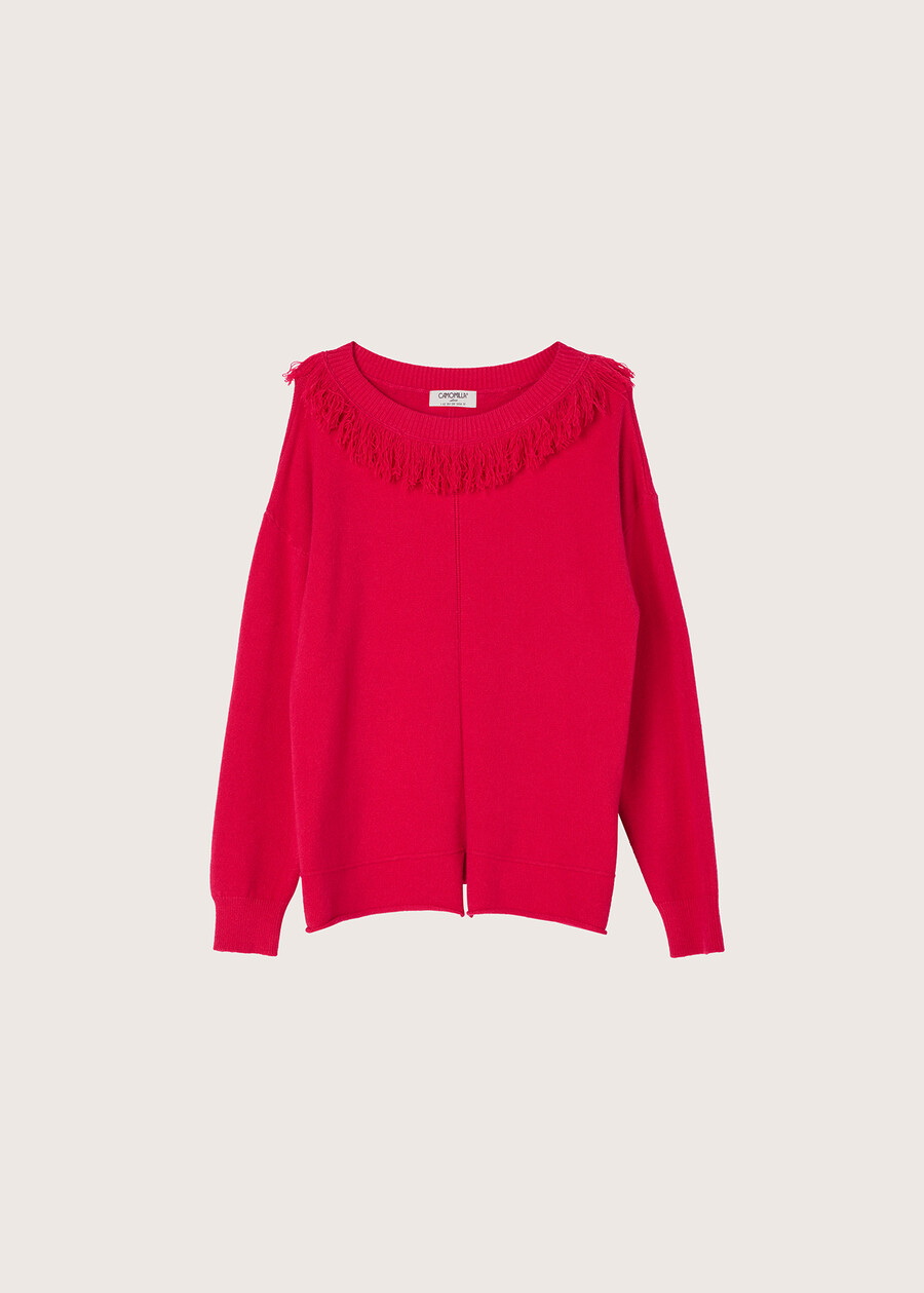 Melody sweater with fringes ROSSO MAGENTABLU GRAFITE Woman , image number 4