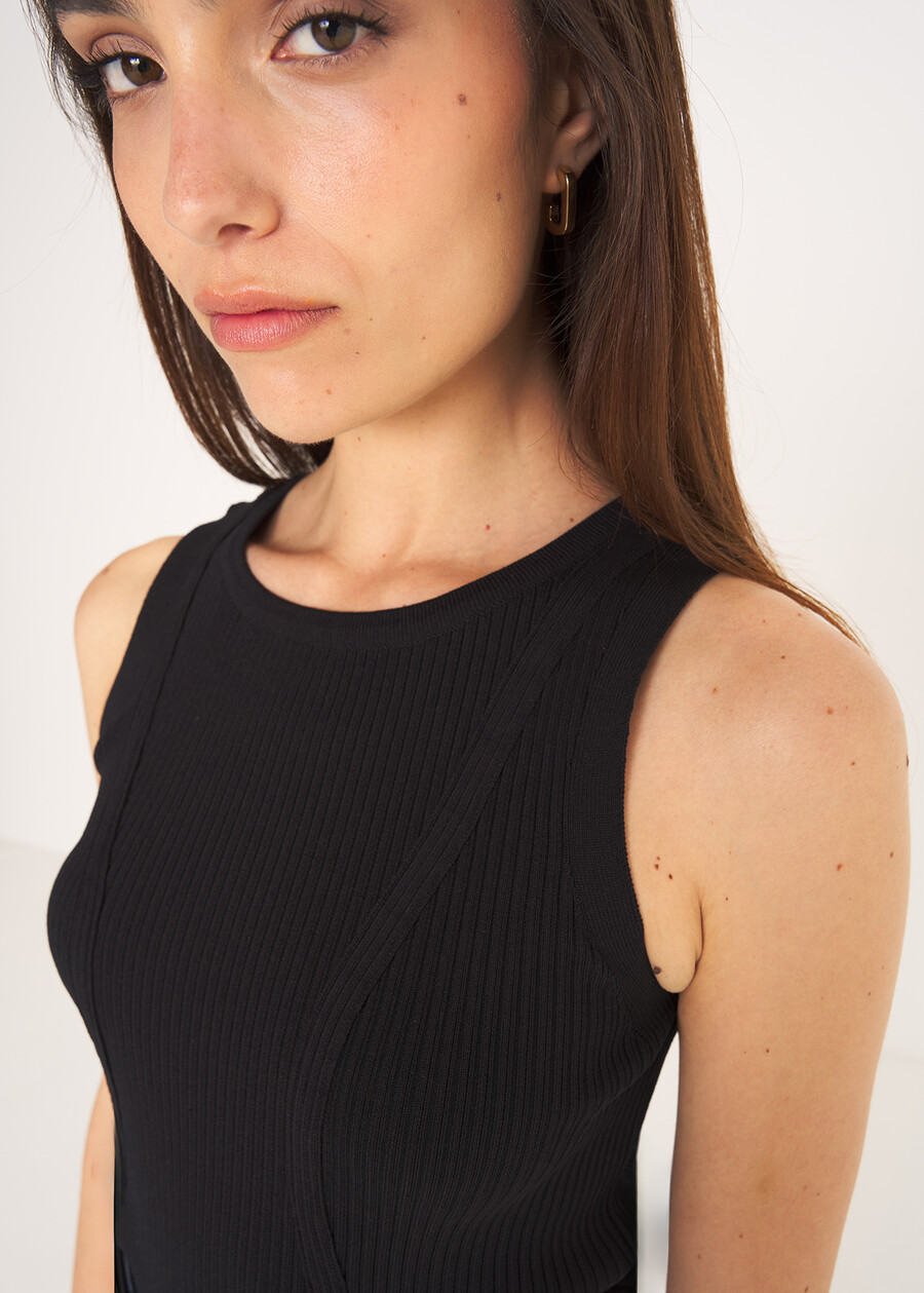 Top Troisi a costine NERO BLACK Donna , immagine n. 2