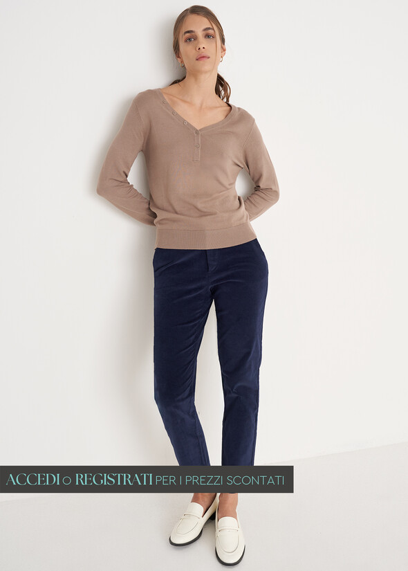 Pantalone Alicez in velluto di cotone BLUE OLTREMARE  Donna null