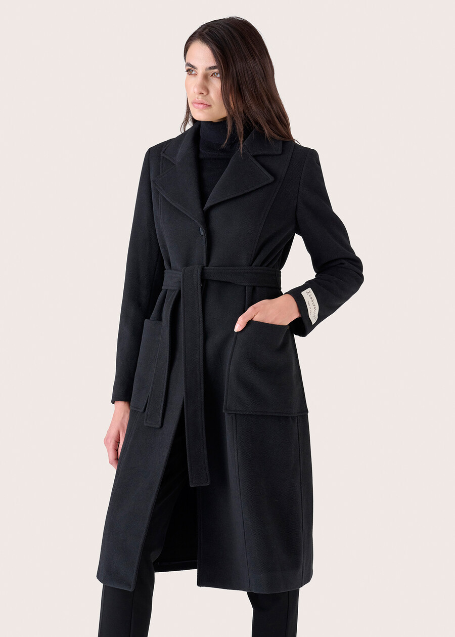 Cappotto Camillo in panno NERO BLACKBEIGE GREIGE Donna , immagine n. 3