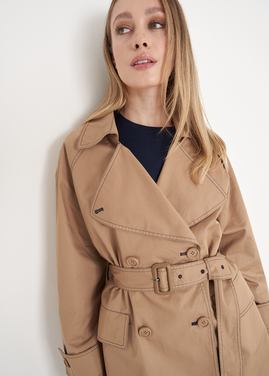 Ted cotton trench coat BEIGEBLU Woman , image number 3